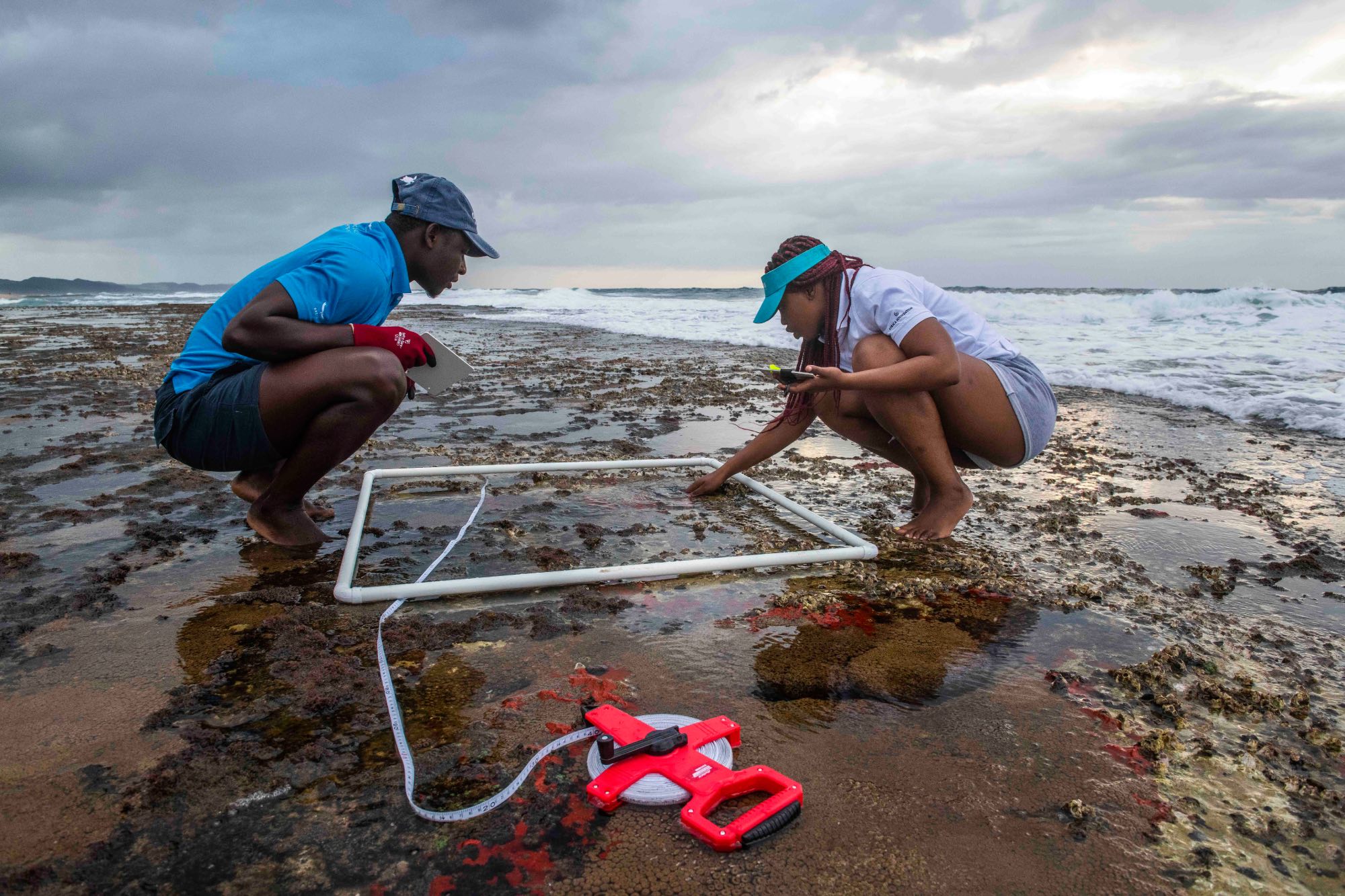 Marine Researchers Conducting Tidal Survey